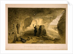 Excavated church in the caverns at Inkermann, looking west by William Simpson