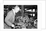 Eddystone, Pennsylvania - Railroad parts. Toolmaker making a taper sleeve gauge from a taper reamer, March 1937 by Lewis Hine