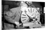 Eddystone, Pennsylvania - Railroad parts. Tool-builder planing for a taper shoe on a steam hammer ram, March 1937 by Lewis Hine