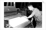 Manchester, New Hampshire - Textiles. Pacific Mills. Finisher Lapper (Front end) by Lewis Hine