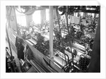 Paterson, New Jersey - Textiles. Idle quilling machines and looms in a cockroach shop, March 1937 by Lewis Hine
