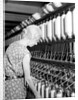 Millville, New Jersey - Textiles. Millville Manufacturing Co. Lady twisting thread, 1936 by Lewis Hine