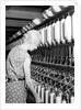 Millville, New Jersey - Textiles. Millville Manufacturing Co. Lady twisting thread, 1936 by Lewis Hine