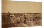 Quiet day in the Mortar Battery, Crimean War by Roger Fenton