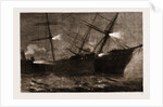 The Fatal Collision At The Mouth Of The Mersey Between The Inman Mail Steamer city Of Brussels And The Hall Line Steamer kirby Hall, 1883 by Anonymous