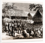 Captain Eyre, Political Officer, Reading The Proclamation To The Natives The Day After The Action At Koolee Gyoung, 1886 by Anonymous