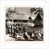 Captain Eyre, Political Officer, Reading The Proclamation To The Natives The Day After The Action At Koolee Gyoung, 1886 by Anonymous