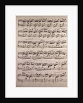 Handwritten sheet music by Anonymous