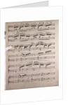 Handwritten sheet music by Anonymous