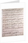Handwritten sheet music by Anonymous