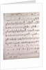 Handwritten sheet music by Anonymous