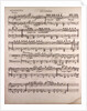 Handwritten sheet music, menuetto presto, amoroso, andante by Anonymous