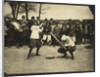 New York female Giants - Miss McCullum catcher and Miss Ryan at bat, USA by Anonymous
