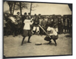 New York female Giants - Miss McCullum catcher and Miss Ryan at bat, USA by Anonymous