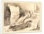 Abonnés recevant leur journal, 1845 by Honoré Daumier