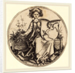 Shield with Unicorn, Held by Woman by Martin Schongauer