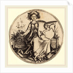 Shield with Unicorn, Held by Woman by Martin Schongauer