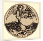 Shield with Lion, Held by Angel by Martin Schongauer