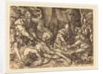 Traveler among Thieves, 1554 by Heinrich Aldegrever
