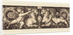 Ornament with Two Genii Riding on Two Chimeras, 1544 by Sebald Beham