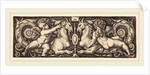 Ornament with Two Genii Riding on Two Chimeras, 1544 by Sebald Beham