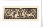 Ornament with Two Genii Riding on Two Chimeras, 1544 by Sebald Beham