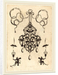 Large Pendant, Lower Left and Right Two Winged Devils Sitting on Pedestals, 1596 by Daniel Mignot
