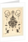 Large Pendant, Lower Left and Right Two Winged Devils Sitting on Pedestals, 1596 by Daniel Mignot