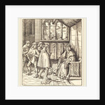 A King on a Throne, before him Four Men by Leonhard Beck