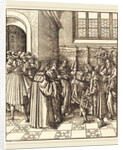 A Legation before a King, near Him Two Women Standing by Leonhard Beck
