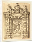 Pedimented Doorway, c. 1594 by Wendel Dietterlin and anonymous etcher