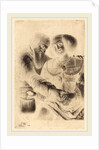 Man and Woman Embracing, stipple by Master NW