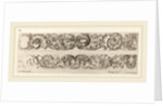 Two Ornamental Bands with Facing Heads of Lion and Eagle, and Two Rams, probably 1648 by Stefano Della Bella