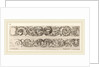 Two Ornamental Bands with Facing Heads of Lion and Eagle, and Two Rams, probably 1648 by Stefano Della Bella