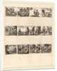 Mythological Playing Cards, 1644, 12 etchings on one sheet by Stefano Della Bella