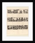 Mythological Playing Cards, 1644, 12 etchings on one sheet by Stefano Della Bella