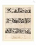 Mythological Playing Cards, 1644, 12 etchings on one sheet by Stefano Della Bella