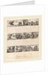 Mythological Playing Cards, 1644, 12 etchings on one sheet by Stefano Della Bella