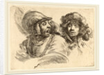 Frightened Soldier and Man with Fur Cap by Stefano Della Bella