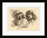 Frightened Soldier and Man with Fur Cap by Stefano Della Bella