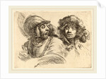 Frightened Soldier and Man with Fur Cap by Stefano Della Bella