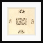 Soldiers, 5 etchings on 1 sheet of laid paper restrikes by Stefano Della Bella