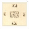 Soldiers, 5 etchings on 1 sheet of laid paper restrikes by Stefano Della Bella