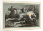 Peasant Boy Asleep near Two Sheep by Francesco Londonio