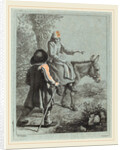 Peasant Woman Seated on a Donkey and a Peasant Man by Francesco Londonio