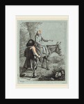 Peasant Woman Seated on a Donkey and a Peasant Man by Francesco Londonio