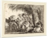 Joseph Kneels with the Child before Mary on the Donkey by Giovanni Domenico Tiepolo