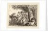 Joseph Kneels with the Child before Mary on the Donkey by Giovanni Domenico Tiepolo