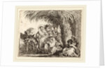 Joseph Kneels with the Child before Mary on the Donkey by Giovanni Domenico Tiepolo