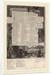 Catalogo delle Opere by Giovanni Battista Piranesi